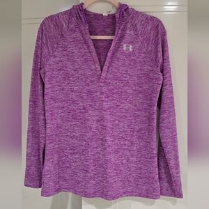 Under Armour Women's Heathered Purple Hooded Top